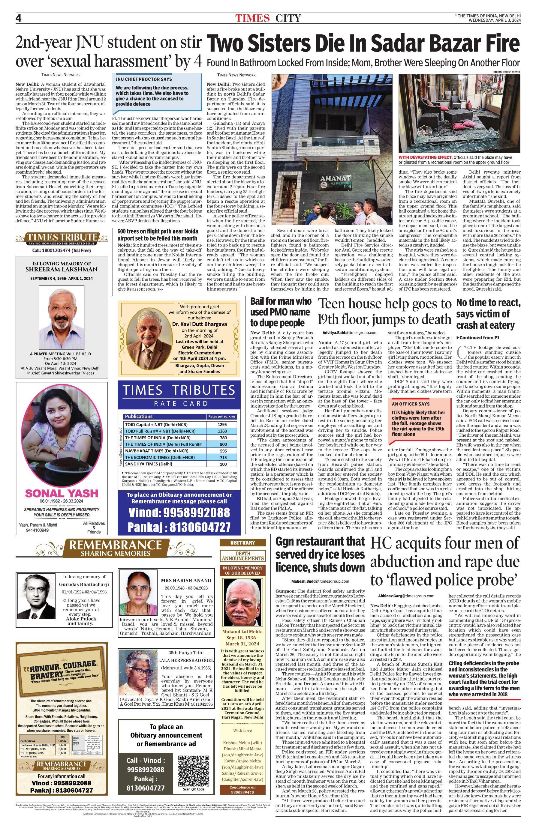 Remembrance Ad in Newspaper